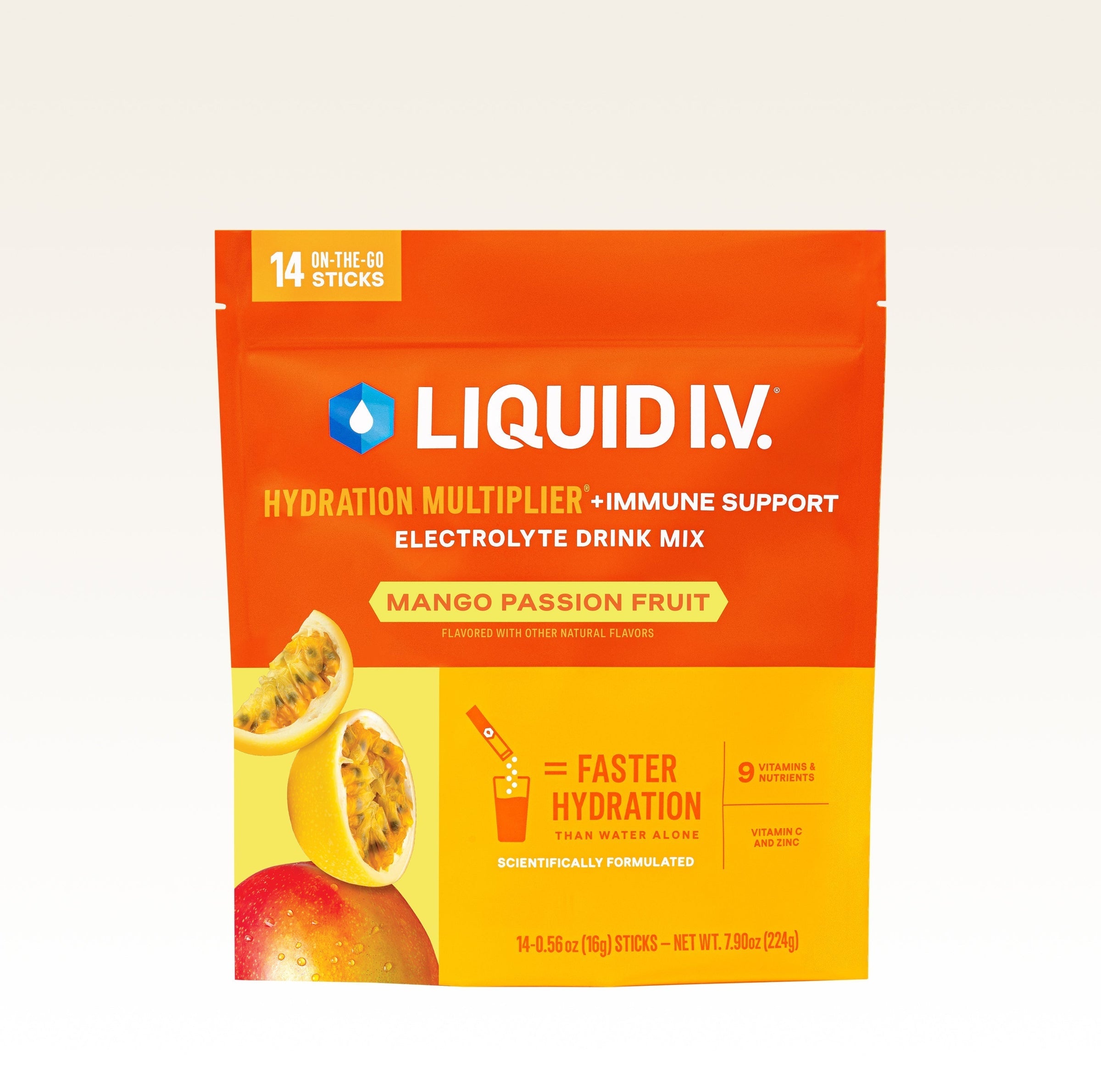 Mango Passionfruit Hydration Multiplier® +Immune Support - Easy Tropical Support